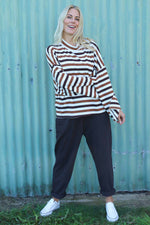 Sylvie Stripe Knit Top Nutmeg Nutmeg - Sylvie Stripe Knit Top Nutmeg