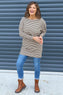 Nessie Stripe Cord Top Stone