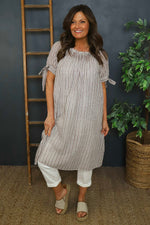 Palmina Stripe Cotton Dress Mocha Mocha - Palmina Stripe Cotton Dress Mocha