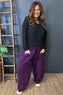 Clarisse Button Pocket Cord Trousers Purple