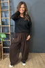 Clarisse Button Pocket Cord Trousers Cocoa