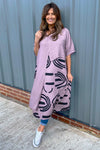 Millie Print Dress Mauve