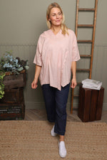 Annalee Hooded Linen Top Pink Pink - Annalee Hooded Linen Top Pink