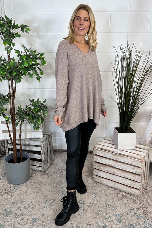 Madelyn Knitted Jumper Mocha - Image 1