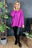 Elsie Seam Detail Cotton Top Purple