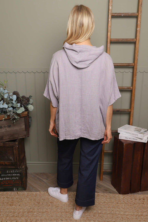 Annalee Hooded Linen Top Mauve - Image 4