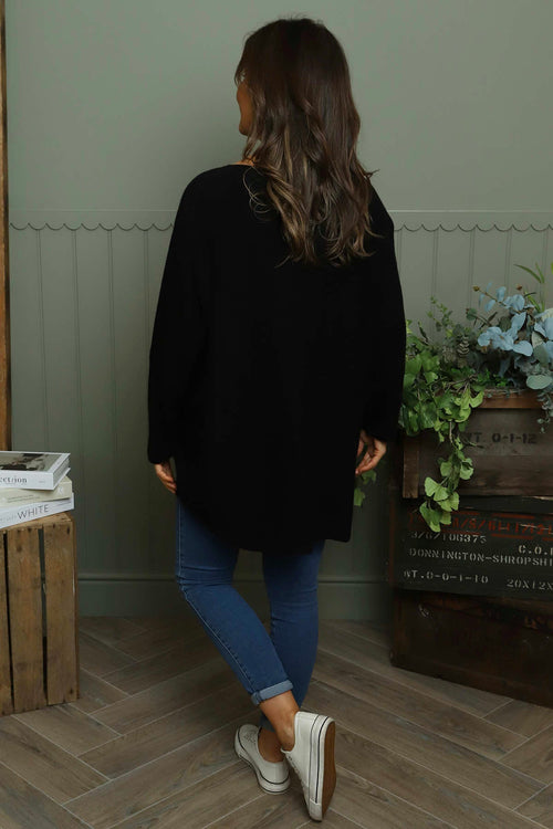 Lynna V-Neck Jumper Black - Image 4