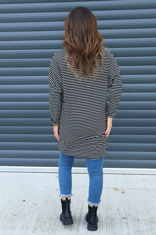 Nessie Stripe Cord Top Black - Image 4