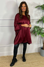 Monica Slouch Satin Top Wine Wine - Monica Slouch Satin Top Wine