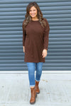 Nessie Stripe Cord Top Cocoa