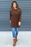 Nessie Stripe Cord Top Cocoa