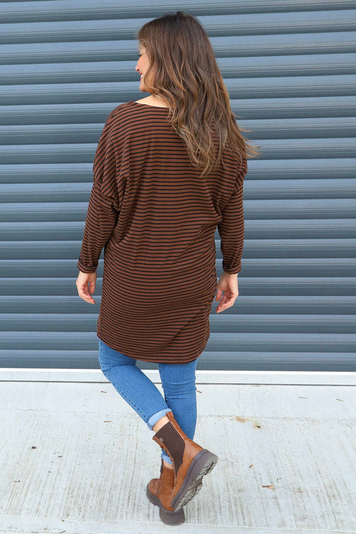 Nessie Stripe Cord Top Cocoa - Image 4