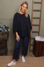 Ginny Cotton Top Navy Navy - Ginny Cotton Top Navy