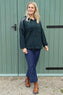 Betsy Flower Patch Hooded Cotton Top Charcoal
