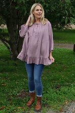 Dawsmere Button Linen Top Mauve Mauve - Dawsmere Button Linen Top Mauve