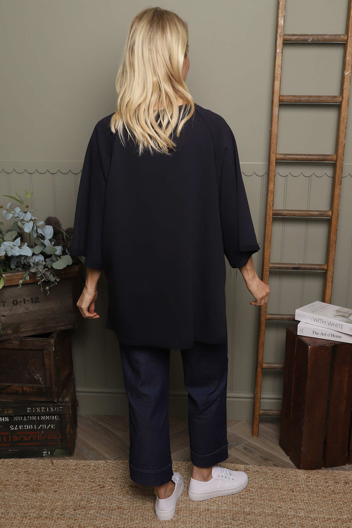 Ginny Cotton Top Navy