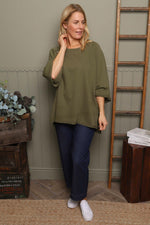 Ginny Cotton Top Khaki Khaki - Ginny Cotton Top Khaki