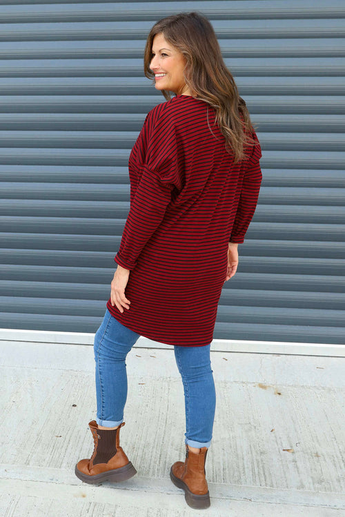 Nessie Stripe Cord Top Wine - Image 4