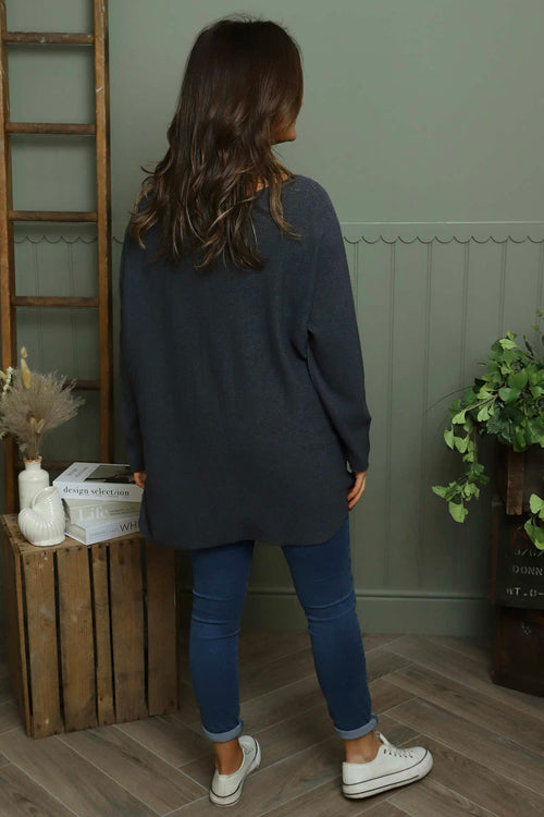 Lynna V-Neck Jumper Charcoal - Image 4