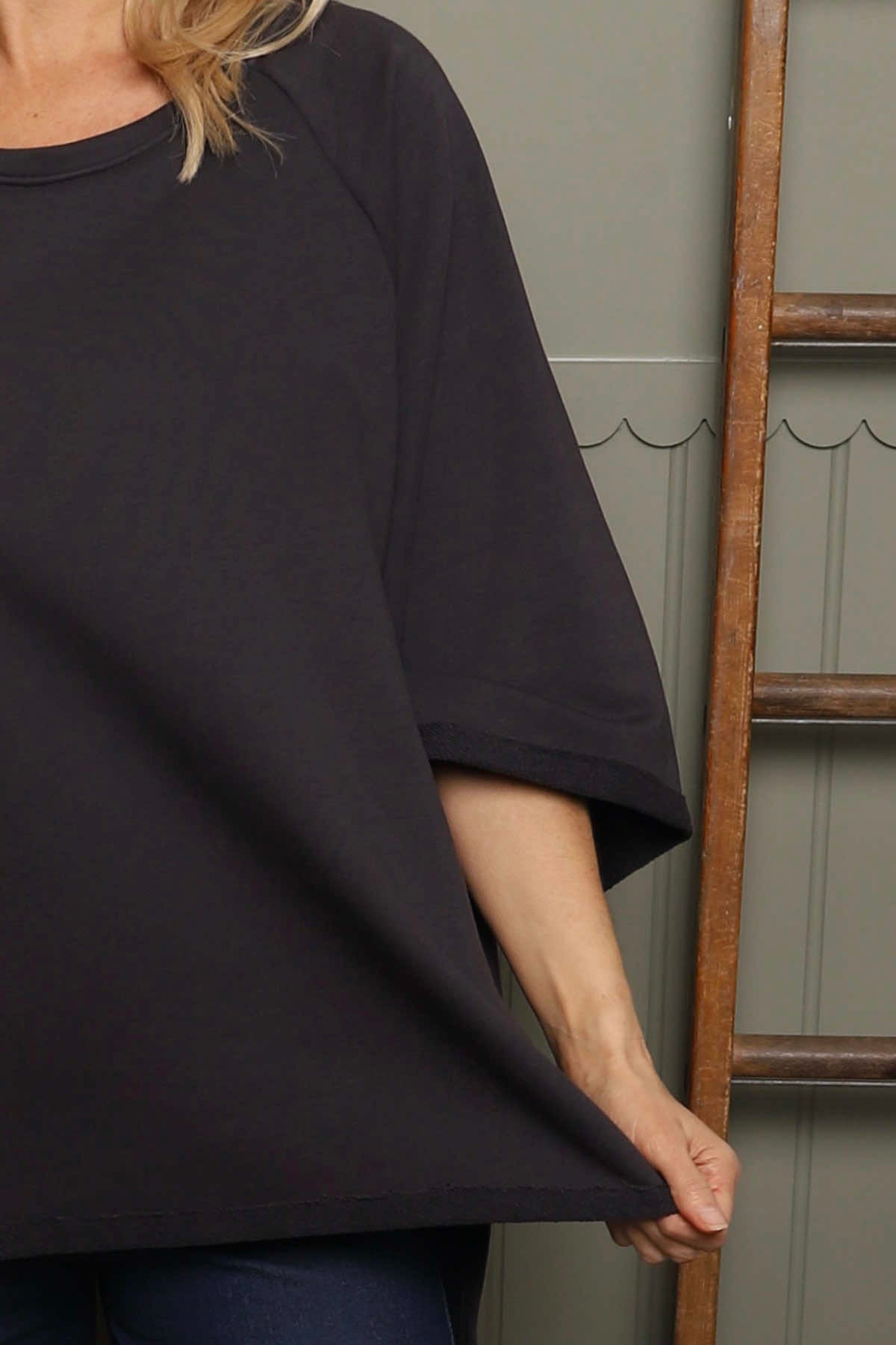 Ginny Cotton Top Charcoal