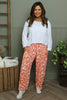 Nina Print Cotton Trousers Orange