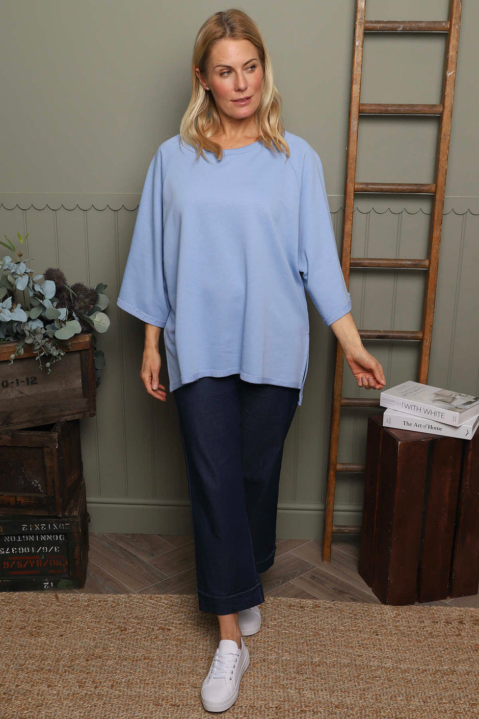 Ginny Cotton Top Powder Blue