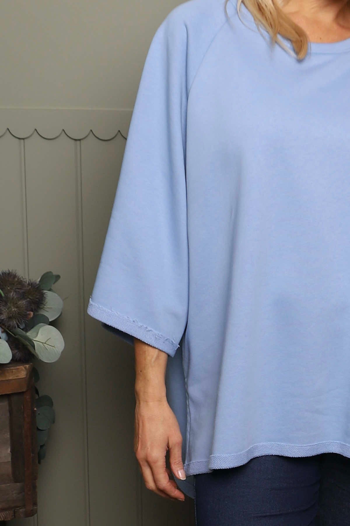 Ginny Cotton Top Powder Blue