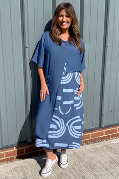 Millie Print Dress Blue