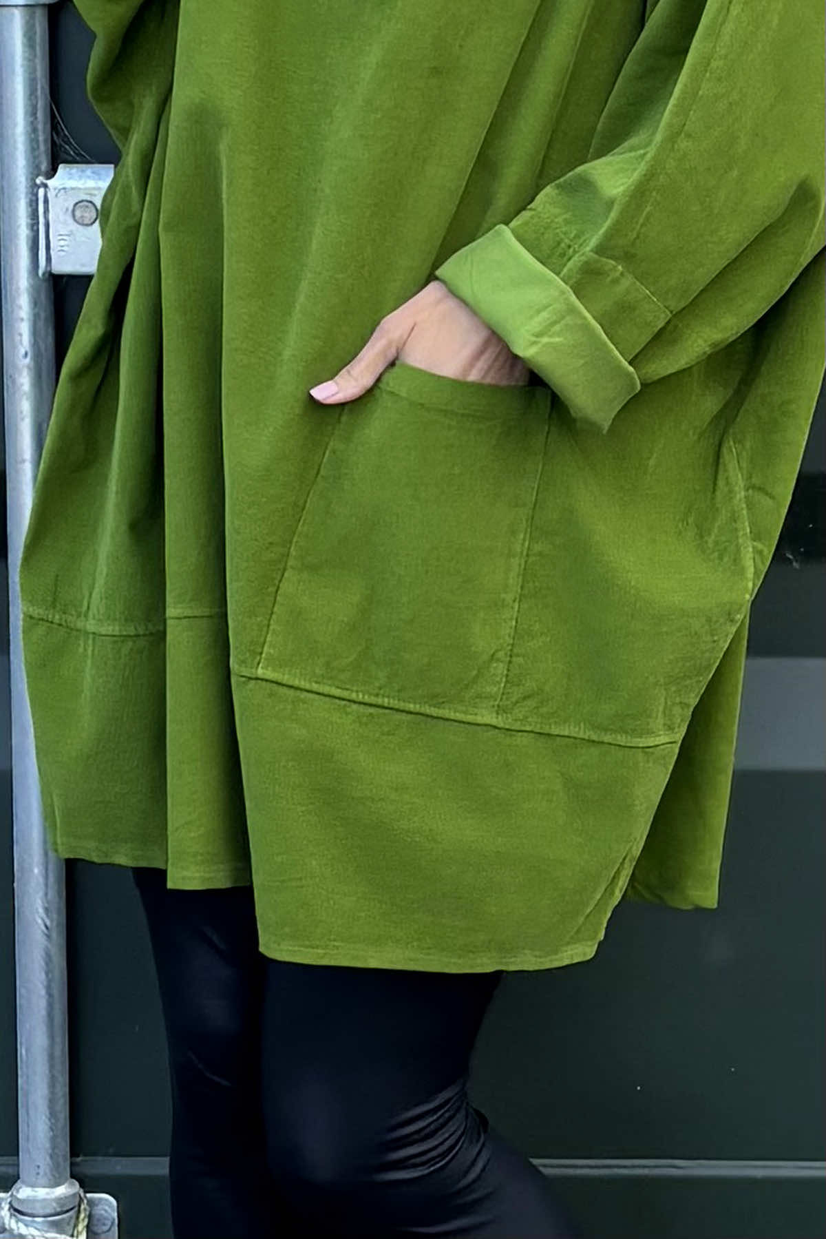 Connie Cord Oversized Top Olive