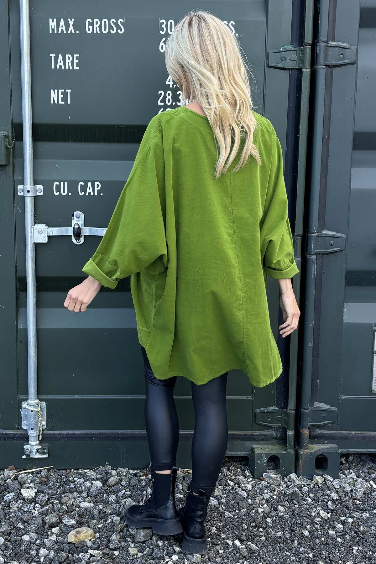 Connie Cord Oversized Top Olive