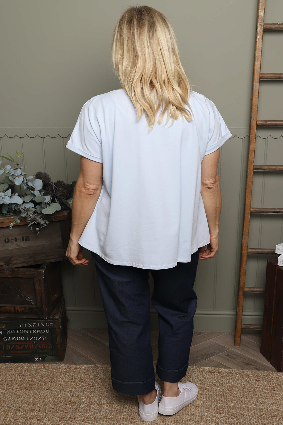 Genevieve Cotton Tee Light Blue