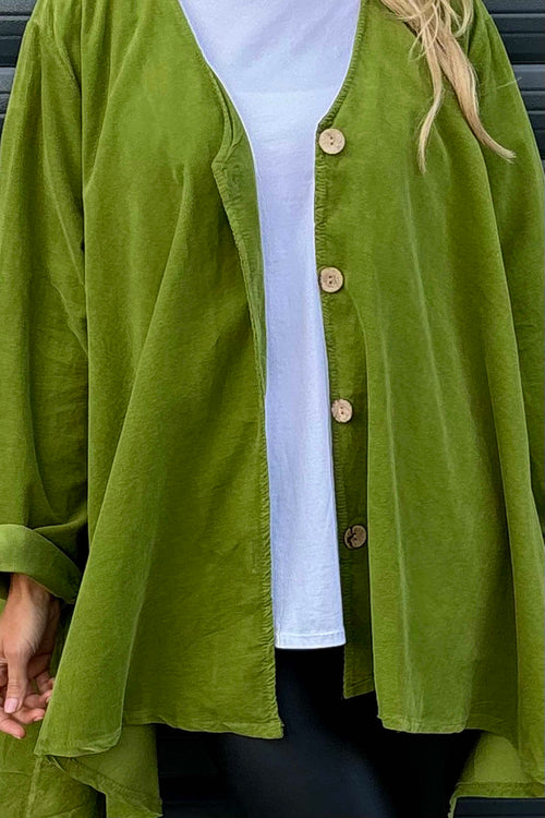 Anika Cord Jacket Olive - Image 3