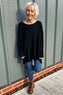 Sally Fringe Hem Jumper Black