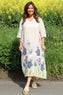 Lyla Floral Linen Dress Stone