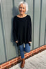 Sally Fringe Hem Jumper Black