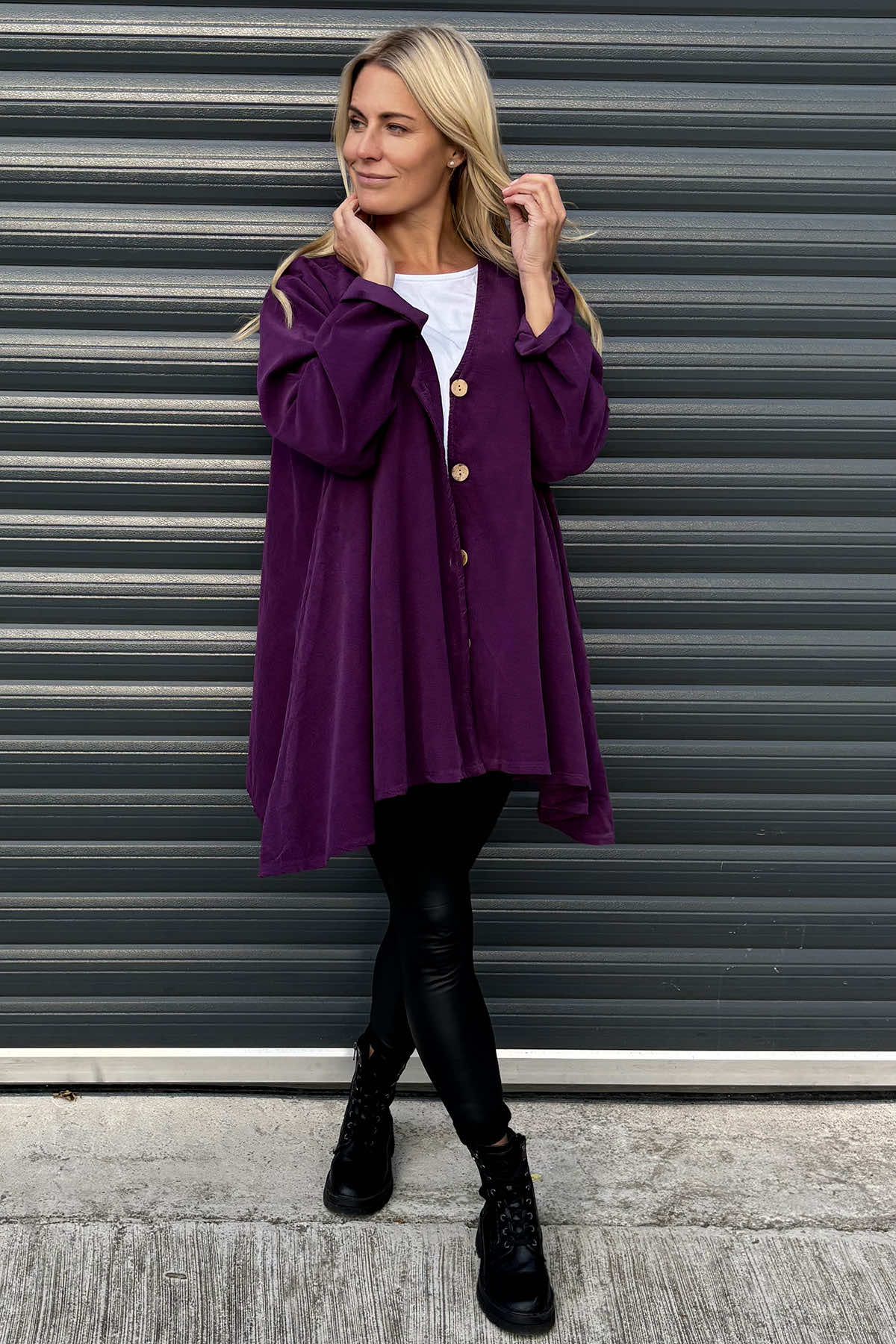 Anika Cord Jacket Purple