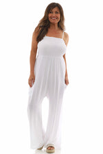 Jayla Strap Jumpsuit White White - Jayla Strap Jumpsuit White