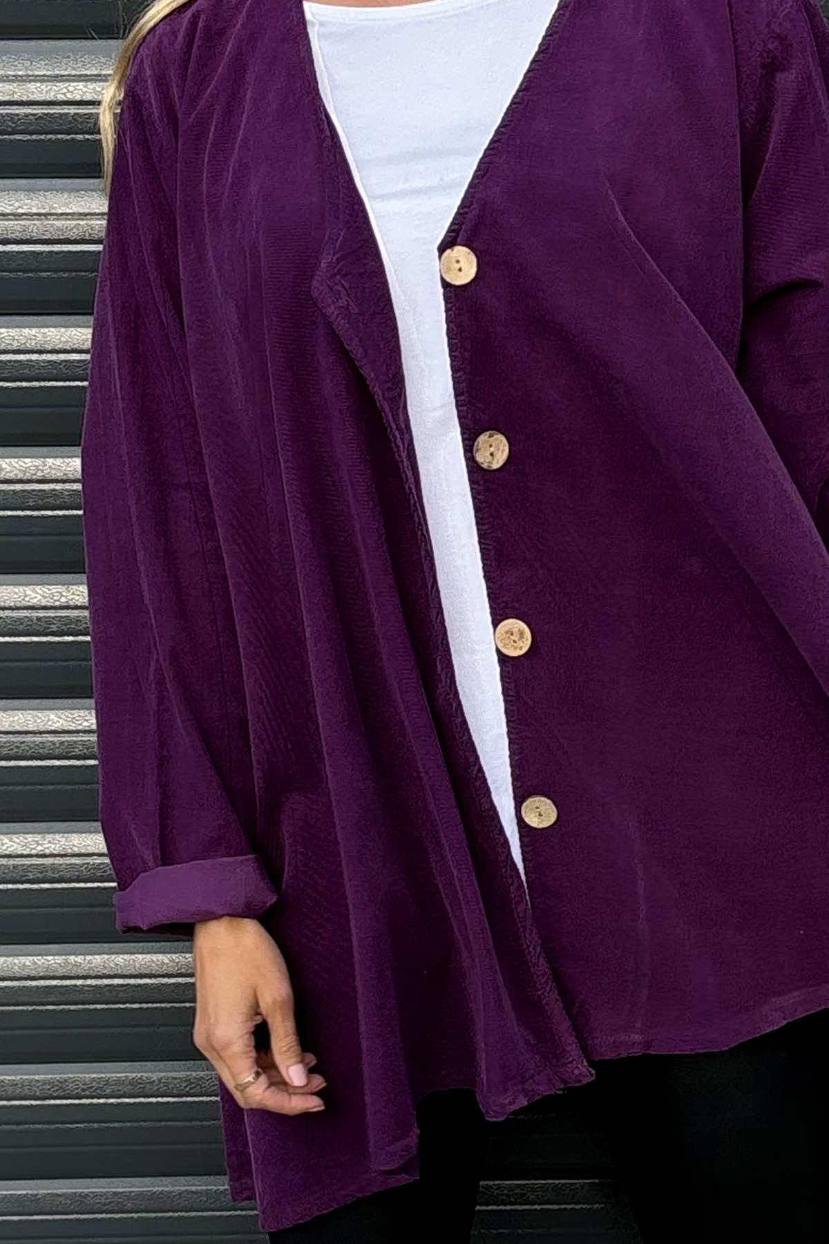 Anika Cord Jacket Purple