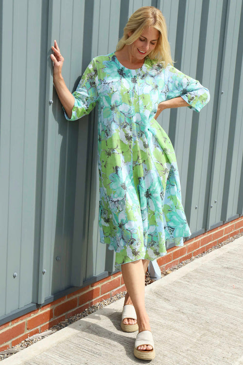 Made In Italy Eleni Print Linen Dress | Kit and Kaboodal Made In Italy Eleni Print Linen Dress | Kit and Kaboodal