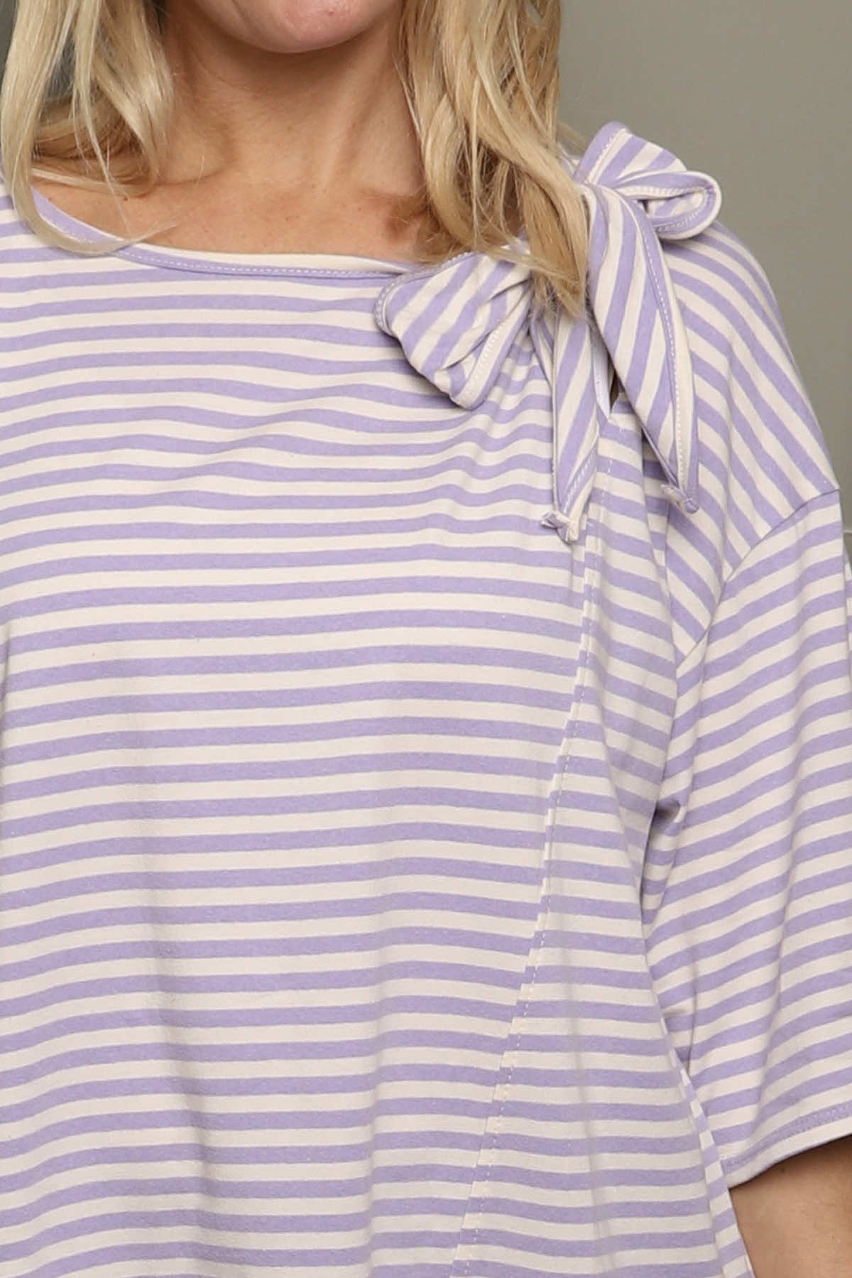 Trixie Stripe Tie Cotton Top Lilac