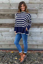 Asher Stripe Jumper Navy Navy - Asher Stripe Jumper Navy