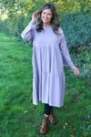 Petunia Tiered Cotton Dress Mauve