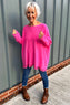 Sally Fringe Hem Jumper Fuchsia