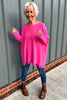 Sally Fringe Hem Jumper Fuchsia