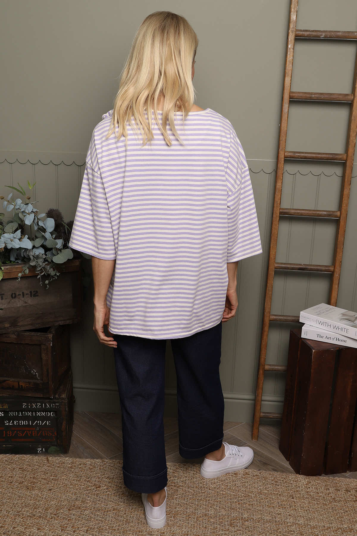 Trixie Stripe Tie Cotton Top Lilac