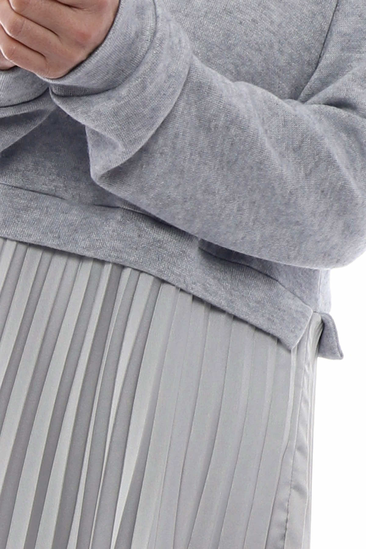 Kinzle Pleated Jumper Dress Grey