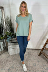 Only Turn Back Sleeve Tee Jade Green