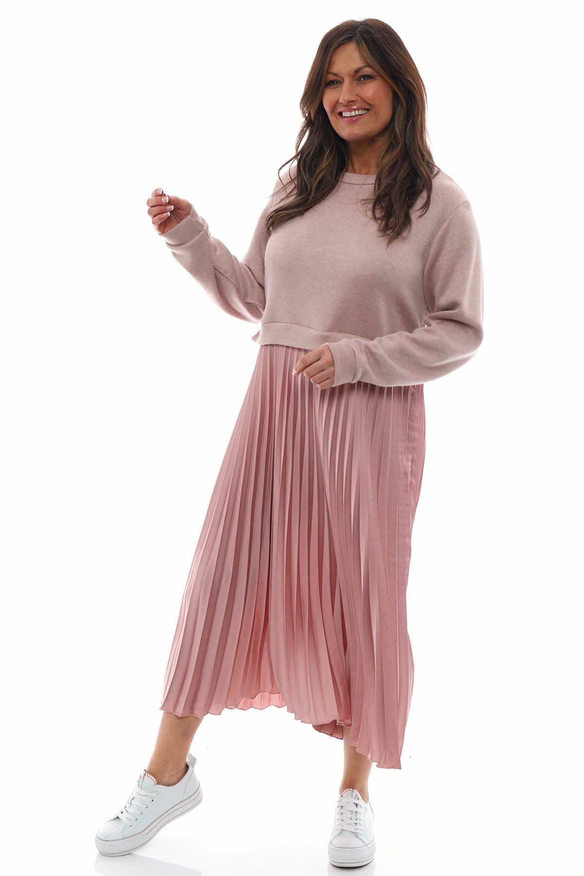 Pink skirt clearance jumper