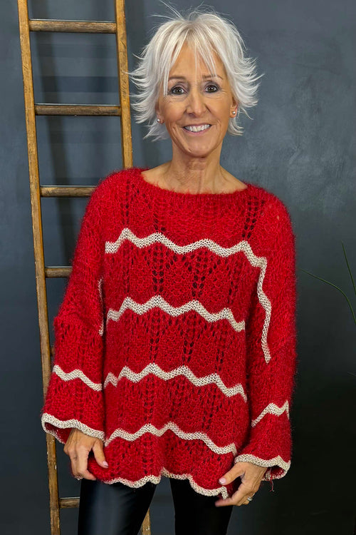 Aurelia Knitted Jumper Red - Image 3