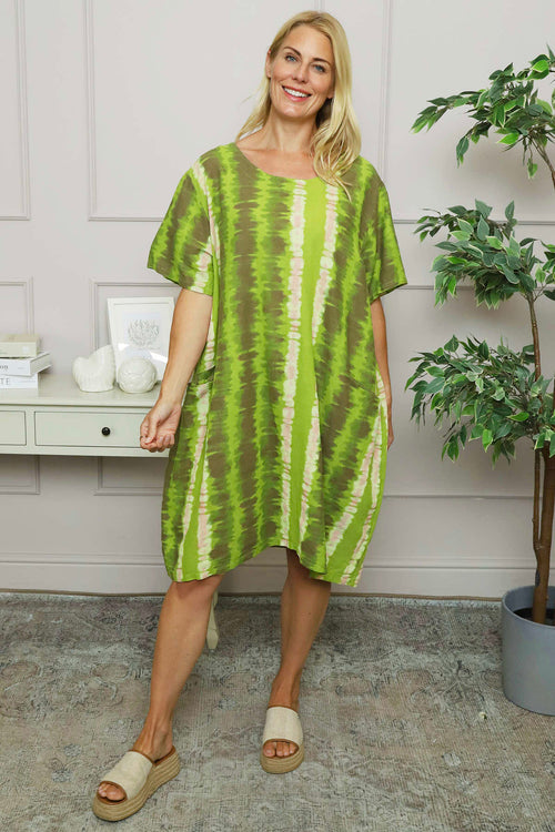 Made In Italy Milana Pattern Linen Dress